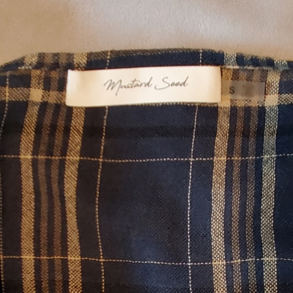 Mustard Seed Plaid Cardigan/Kimono/ Wrap, Sz. S - Picture 2 of 7